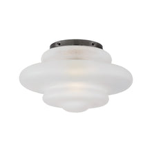 Load image into Gallery viewer, Tableau Flush Mount Ceiling Light in Bronze/Volcanic Glass.