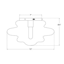 Load image into Gallery viewer, Tableau Flush Mount Ceiling Light - line drawing.