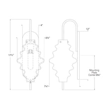 Load image into Gallery viewer, Tableau Wall Light - line drawing.