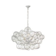 Load image into Gallery viewer, Talia Chandelier in Plaster White and Clear Swirled Glass (Large).