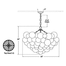 Load image into Gallery viewer, Talia Chandelier - line drawing.