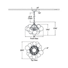 Load image into Gallery viewer, Talia Chandelier - line drawing.