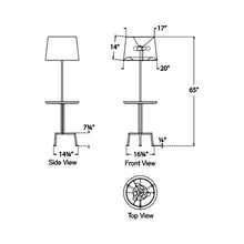 Load image into Gallery viewer, Tavlian Tray Table LED Floor Lamp - line drawing.