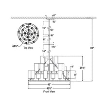 Load image into Gallery viewer, Trevi LED Chandelier - line drawing.