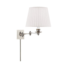 Load image into Gallery viewer, Triple Swing Arm Wall Light in Polished Nickel/Silk.