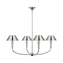 Load image into Gallery viewer, Turlington LED Arched Chandelier in Polished Nickel.