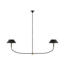 Load image into Gallery viewer, Turlington LED Linear Chandelier in Bronze and Hand-Rubbed Antique Brass.