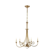 Load image into Gallery viewer, Twist Chandelier in Hand-Rubbed Antique Brass.