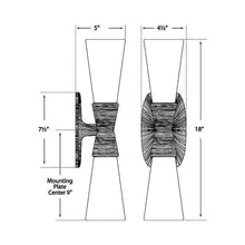 Load image into Gallery viewer, Utopia Bath Vanity Light - line drawing.
