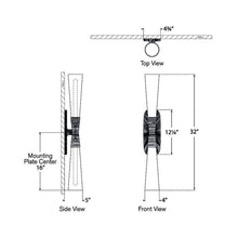 Load image into Gallery viewer, Utopia Bath Vanity Light - line drawing.