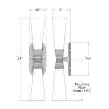 Load image into Gallery viewer, Utopia Bath Vanity Light - line drawing.