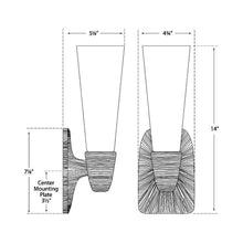 Load image into Gallery viewer, Utopia Bath Wall Light - line drawing.