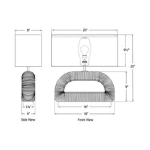 Load image into Gallery viewer, Utopia Combed Console LED Table Lamp - line drawing.