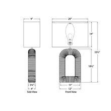 Load image into Gallery viewer, Utopia Combed Console LED Table Lamp - line drawing.