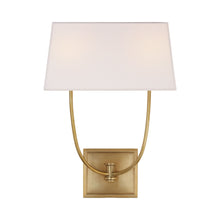 Load image into Gallery viewer, Venini Double Wall Light in Antique-Burnished Brass.