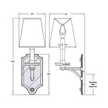 Load image into Gallery viewer, Verona Mirrored Wall Light - line drawing.
