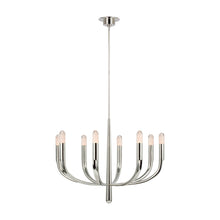 Load image into Gallery viewer, Verso LED Chandelier in Polished Nickel/Clear Glass (Large).