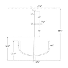 Load image into Gallery viewer, Verso LED Chandelier - line drawing.