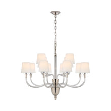 Load image into Gallery viewer, Vivian Chandelier in Two-Tier/Polished Nickel/Linen.