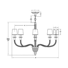 Load image into Gallery viewer, Vivian Chandelier - line drawing.