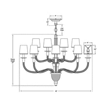 Load image into Gallery viewer, Vivian Chandelier - line drawing.