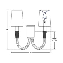Load image into Gallery viewer, Vivian Double Wall Light - line drawing.