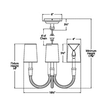 Load image into Gallery viewer, Vivian Mini Chandelier - line drawing.