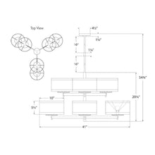 Load image into Gallery viewer, Walker Two Tier Chandelier - line drawing.