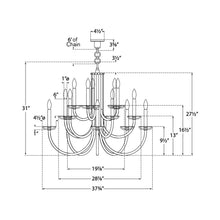 Load image into Gallery viewer, Wharton Chandelier - line drawing.