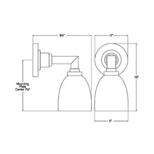 Load image into Gallery viewer, Wilton Bath Wall Light - line drawing.
