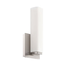 Load image into Gallery viewer, Vogue LED Bath Wall Light in Brushed Nickel (11-Inch).