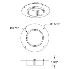 Load image into Gallery viewer, Volta 2 Inch Wood and Metal Ceiling Adapter - line drawing.