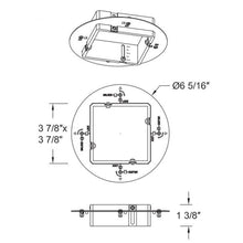Load image into Gallery viewer, Volta 2 Inch Wood and Metal Ceiling Adapter - line drawing.