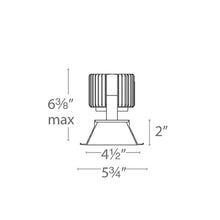 Load image into Gallery viewer, Volta 4.5 Inch Square Downlight LED Recessed Trim - line drawing.
