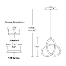 Load image into Gallery viewer, Vornado LED Mini Pendant Light - line drawing.