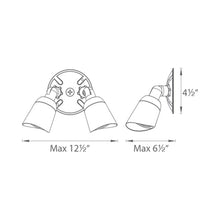 Load image into Gallery viewer, Endurance LED Double Spot Outdoor Wall Light - line drawing.
