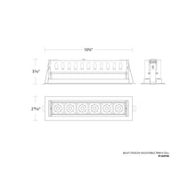 Load image into Gallery viewer, Multi Stealth Adjustable Trim LED Recessed Light - line drawing.