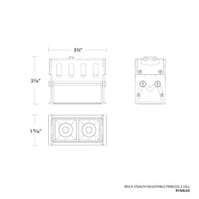 Load image into Gallery viewer, Multi Stealth Adjustable Trimless LED Recessed Light - line drawing.