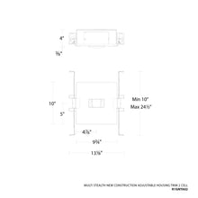 Load image into Gallery viewer, Multi Stealth New Construction Housing Adjustable - line drawing.