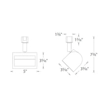 Load image into Gallery viewer, Wall Wash LED Track Head - line drawing.