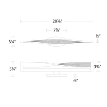 Load image into Gallery viewer, Wave LED Bath Vanity Light - line drawing.