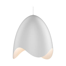 Load image into Gallery viewer, Waveforms™ Bell LED Pendant Light in Large/Satin White with White Interior.