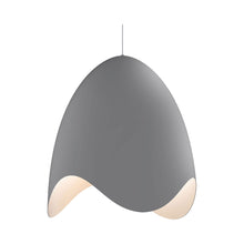 Load image into Gallery viewer, Waveforms™ Bell LED Pendant Light in Large/Dove Grey with White Interior.