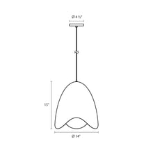 Load image into Gallery viewer, Waveforms™ Bell LED Pendant Light - line drawing.