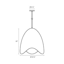 Load image into Gallery viewer, Waveforms™ Bell LED Pendant Light - line drawing.