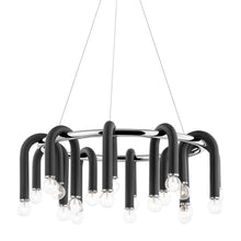Load image into Gallery viewer, Whit Chandelier in Polished Nickel / Black.