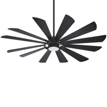 Load image into Gallery viewer, Windmolen LED Outdoor Ceiling Fan in Textured Coal / Coal Ashwood.