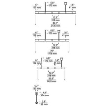 Load image into Gallery viewer, Wit LED Linear Suspension Light - line drawing.