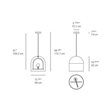 Load image into Gallery viewer, Yanzi Classic LED Pendant Light - line drawing.