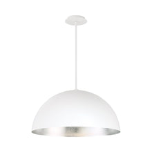 Load image into Gallery viewer, Yolo LED Pendant Light in Medium/Silver Leaf/White.